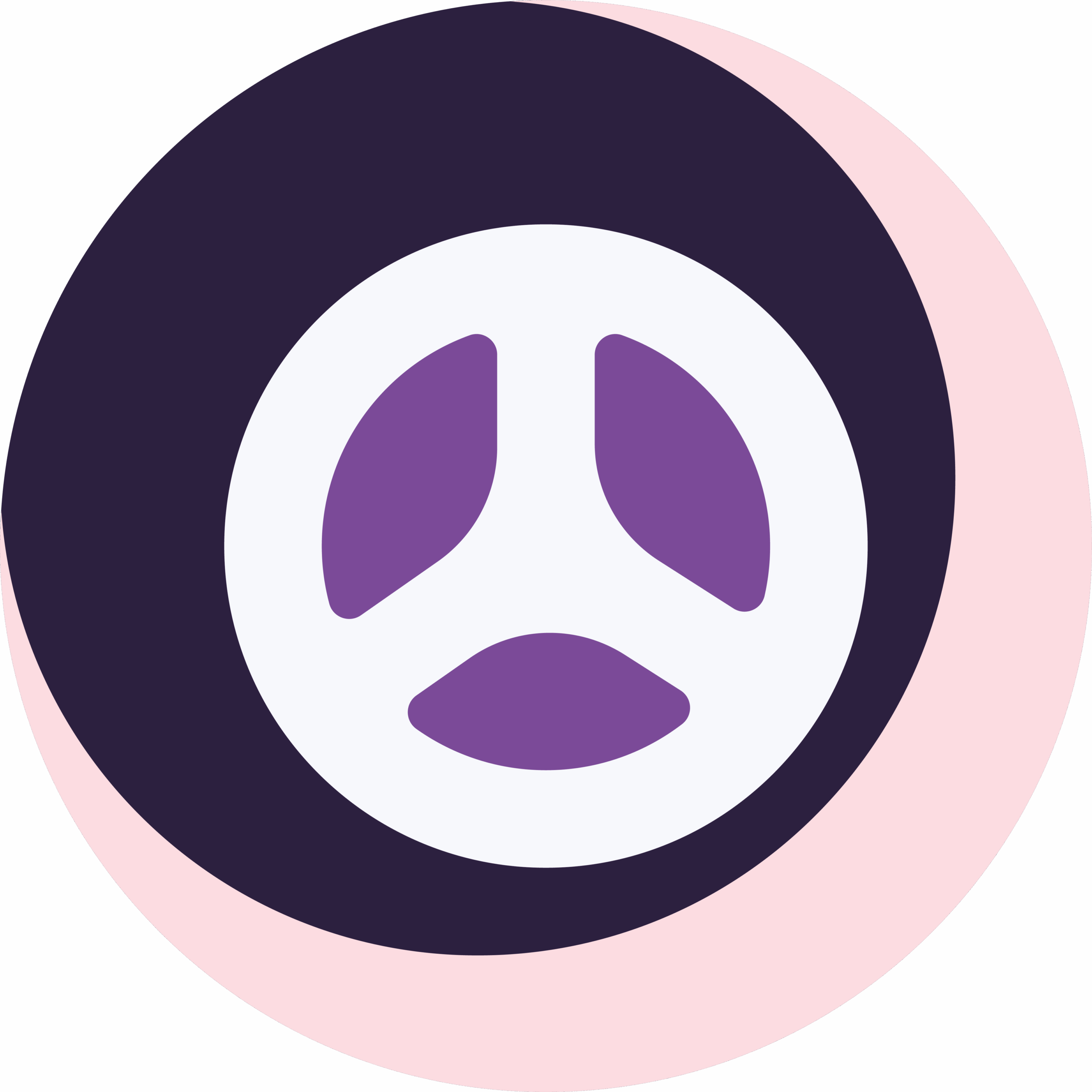 Dark purple wheel, off-white and purple rim, pink moon